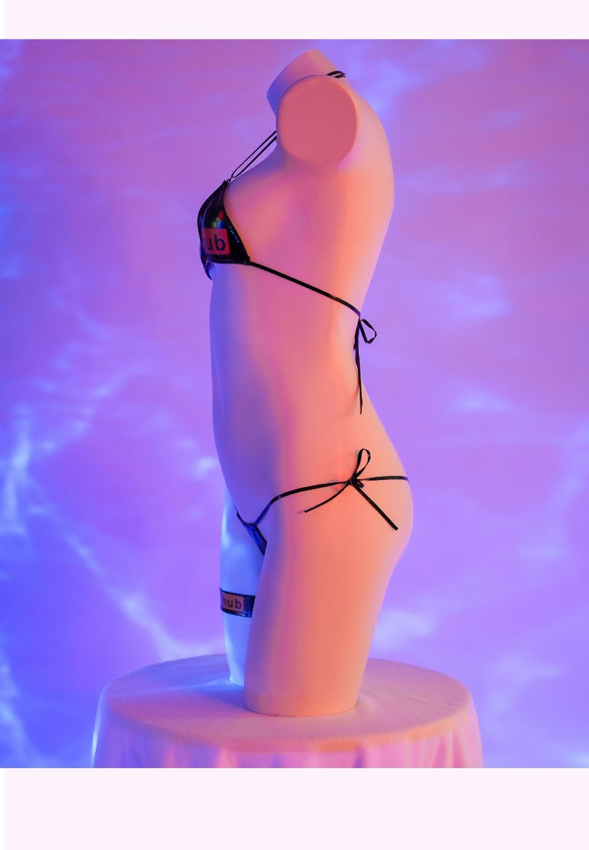 Patent Leather Bikini Secondary Printed Lace Up Underwear