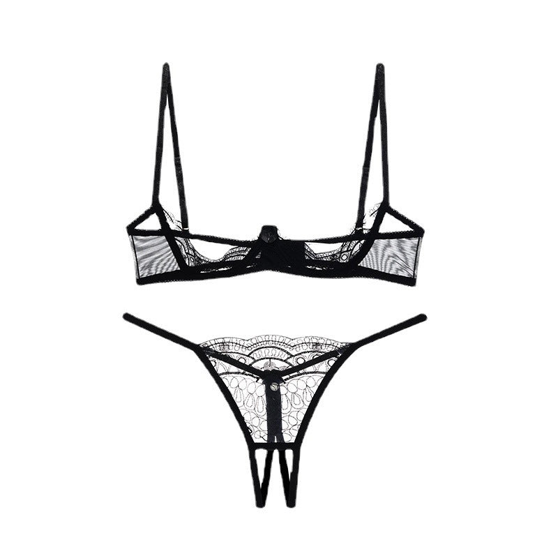 Female Fashion Casual Gathering Lace Bra Set