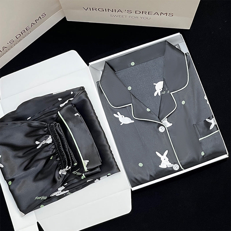 Women's Korean-style Ins Cute Lapel Long-sleeved Pajamas