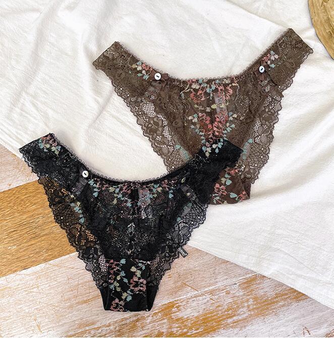 Women's Lace Trim Sexy Low-rise Briefs