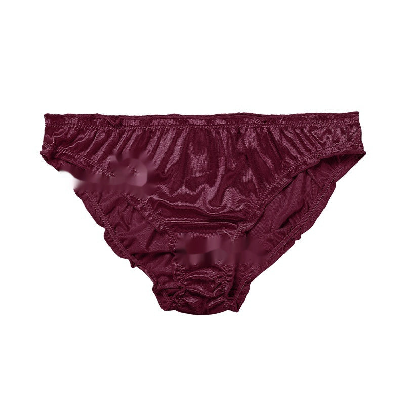 Glossy Quick-drying Briefs Sexy T-shaped Mid-waist Purified Cotton Crotch Breathable Ladies