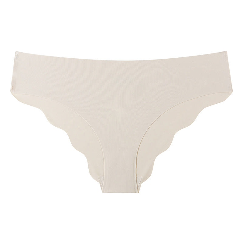 Seamless Ice Silk Underwear Clouds Ruffled Low Waist