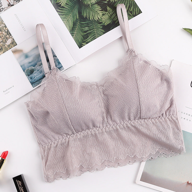 Ice Silk Thread Wrapped Chest Bottoming Underwear With Chest Pad Tube Top