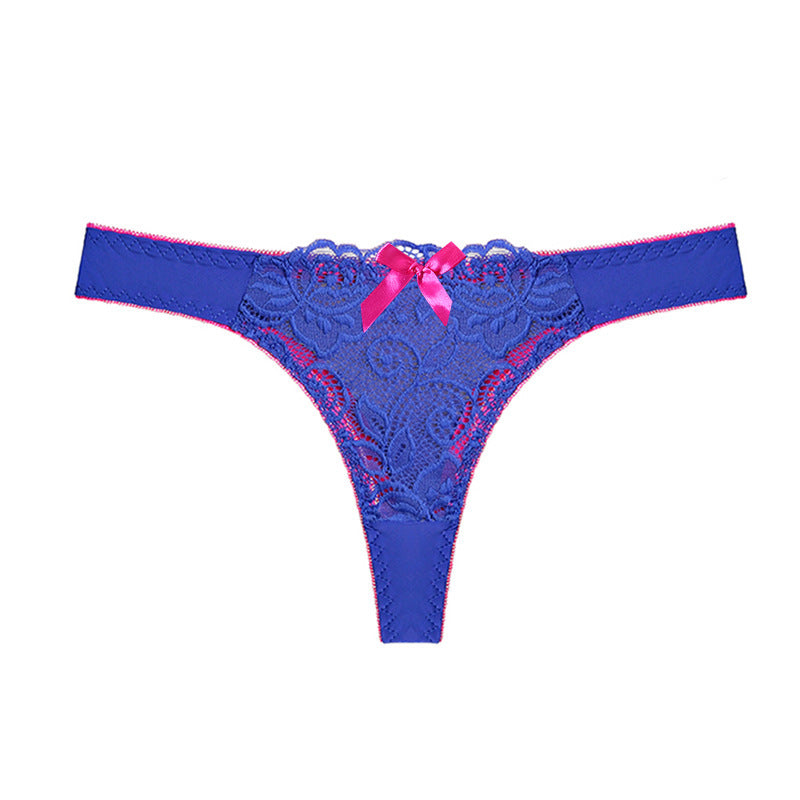 Lace Thong Women's Perspective Low Waist Cotton Briefs