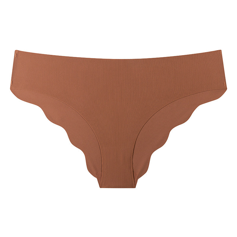 Seamless Ice Silk Underwear Clouds Ruffled Low Waist