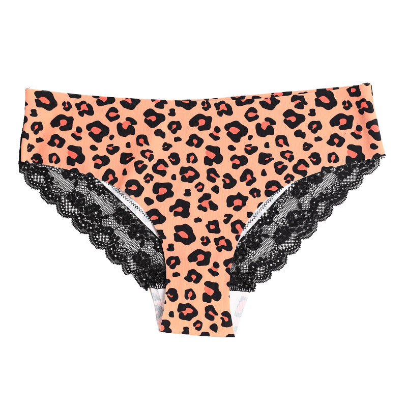 Ladies Lace Leopard Print Underwear Without Trace