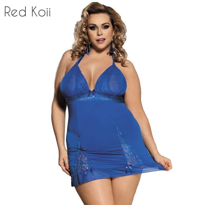 Blue Nuisette Taille Lingerie With G string