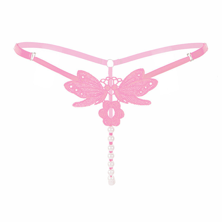 Luxury Embroidered Pearl Sexy Panties Ladies Transparent
