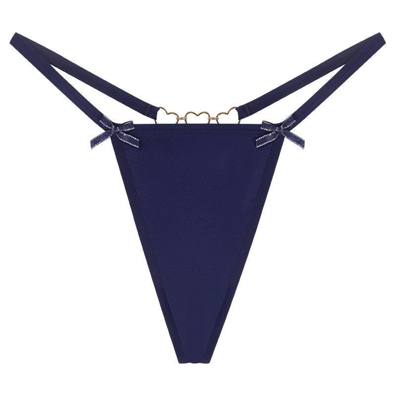 Women's T-back Love Chain Bow Low Waist Seamless Underwear