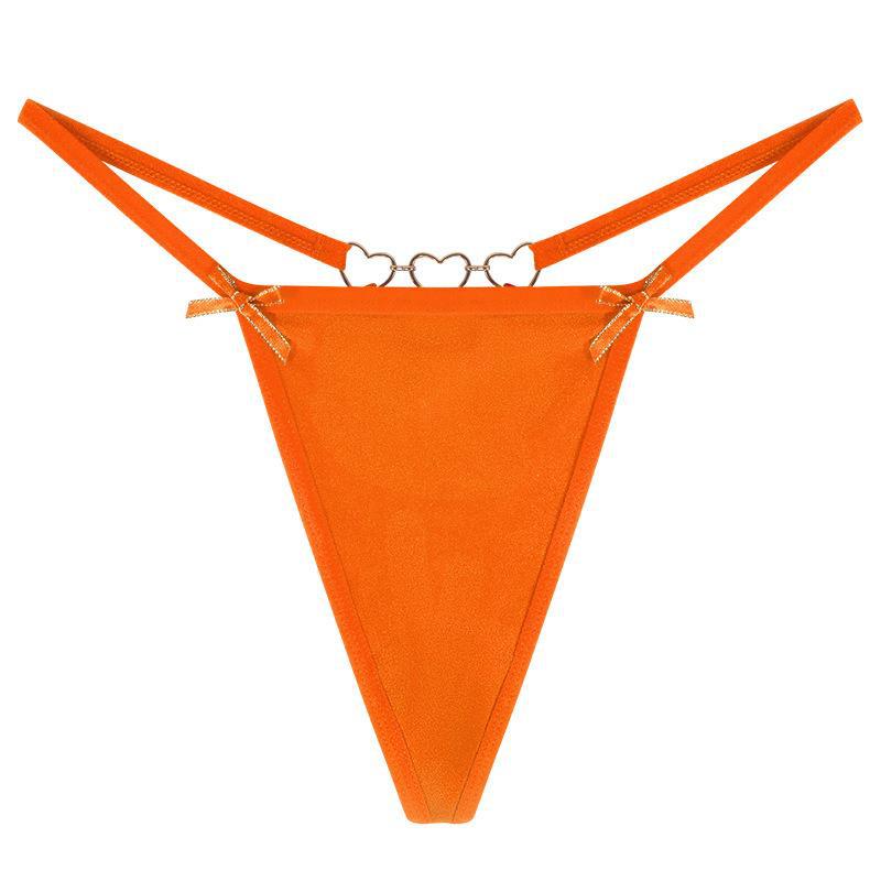 Women's T-back Love Chain Bow Low Waist Seamless Underwear