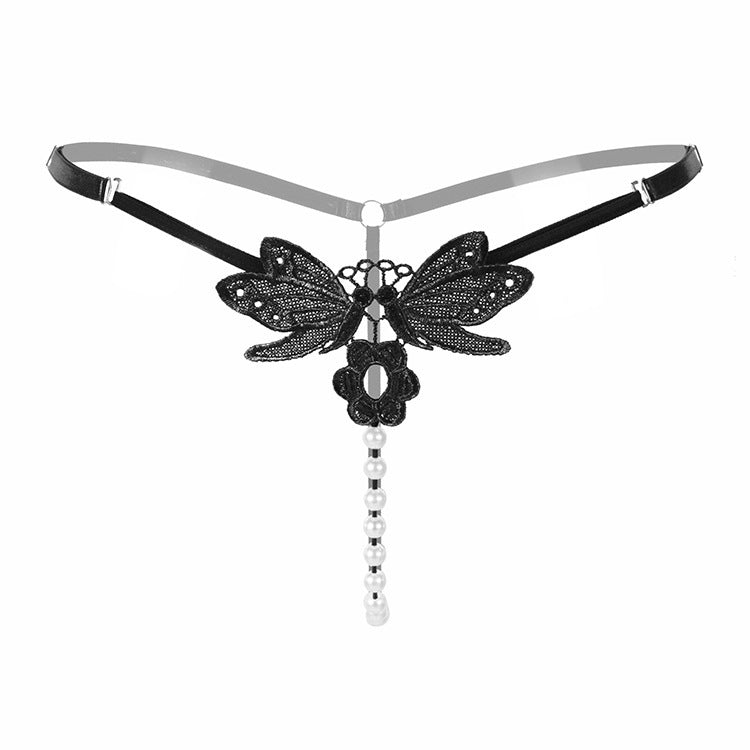 Luxury Embroidered Pearl Sexy Panties Ladies Transparent