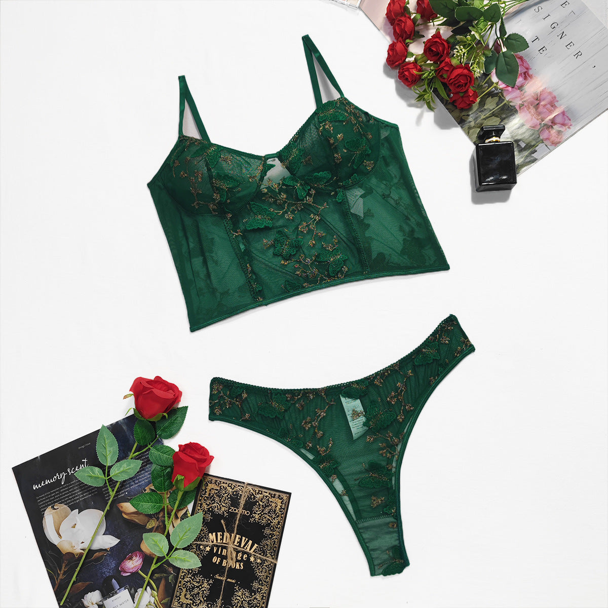 European And American Sexy Embroidery Butterfly Suit