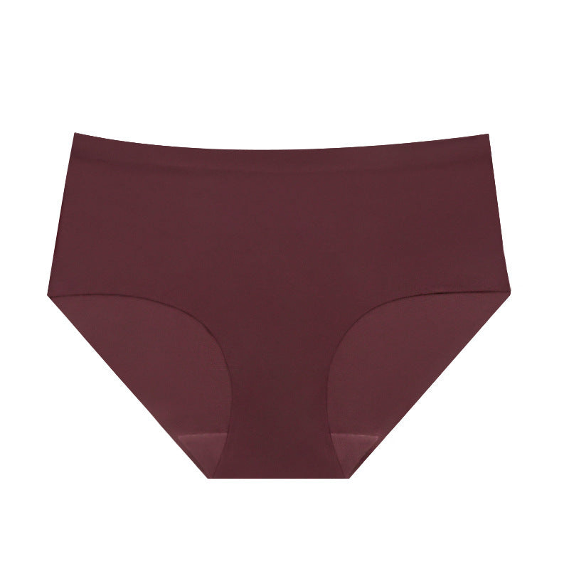 Cross-border Sports Mid-high Waist Traceless Panties Ice Silk Belly Contracting Hip Lifting