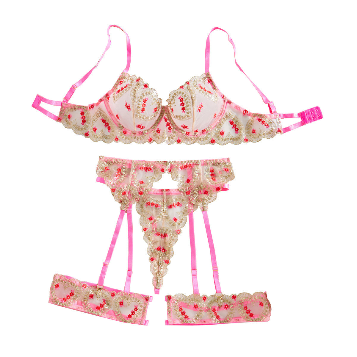 Sexy Garter Leg Circle Four-piece Set
