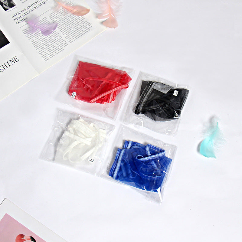 See Through Breathable Sexy Underwear Mesh Ultra-thin Solid Color Men's Briefs