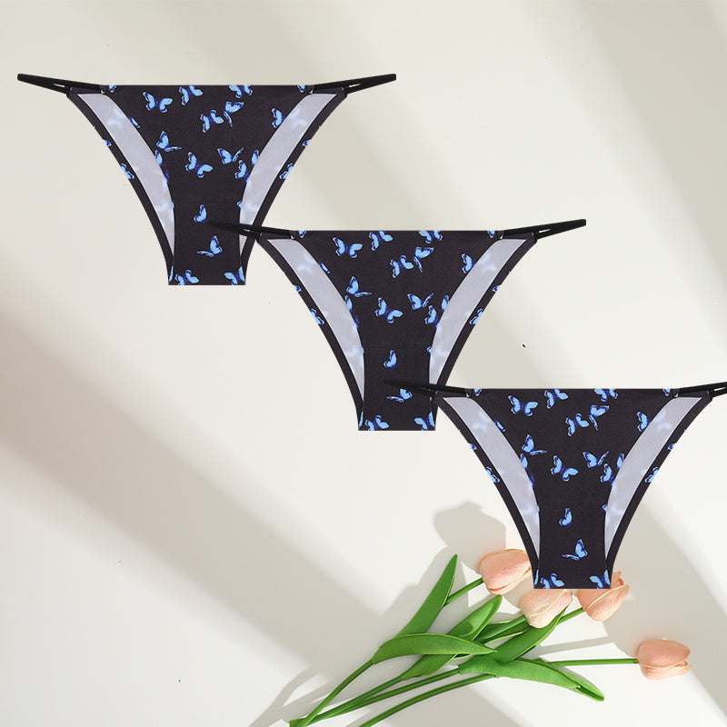 Women's Leopard Print Ice Silk Low Waist Briefs