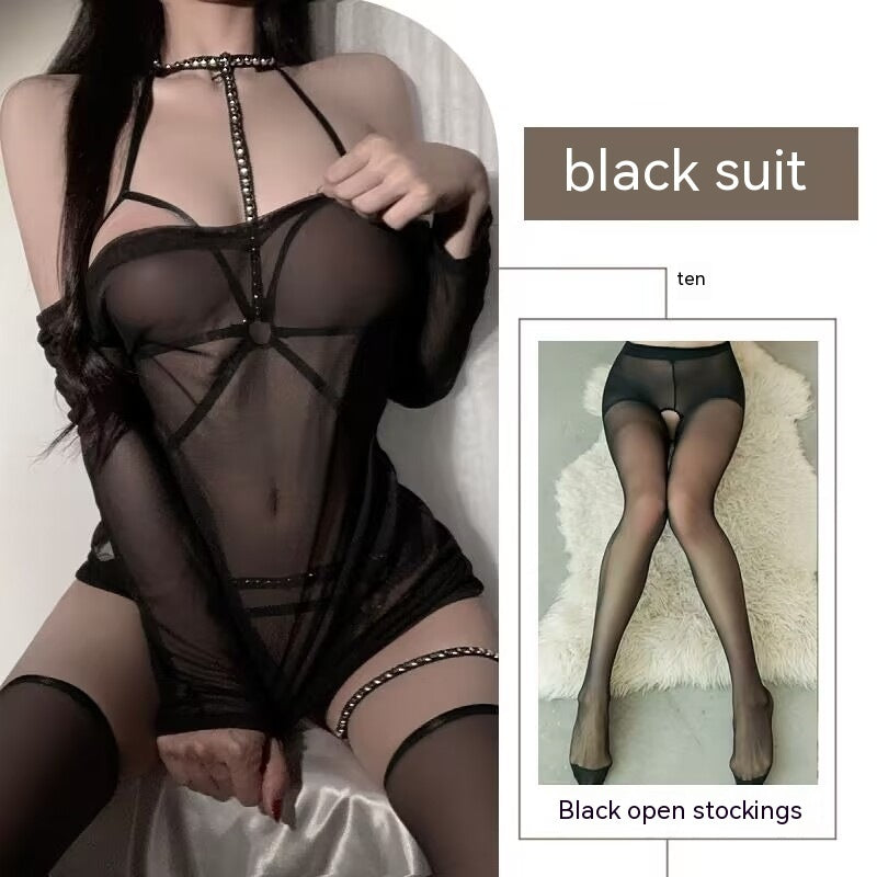 Pure Desire Wind Strap One-piece Nightdress Underwear Suit