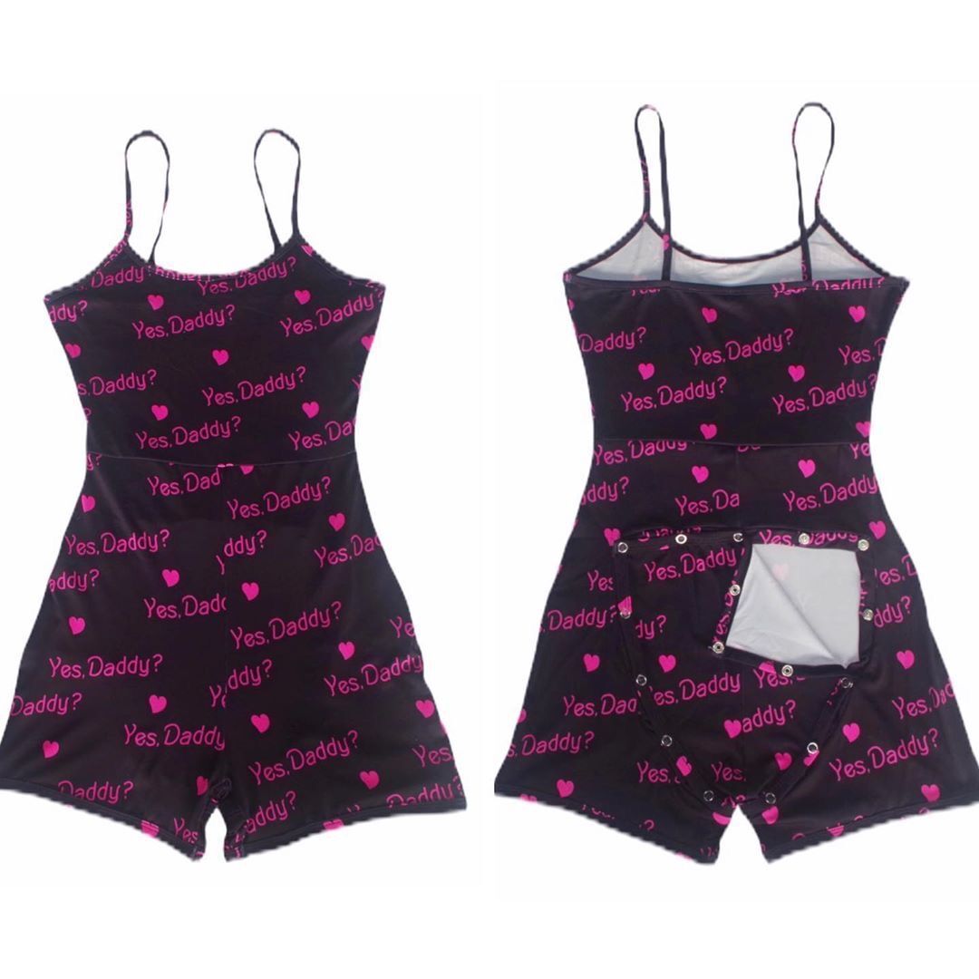Sling Adjustable Functional Button Printing Adult Female Pajamas