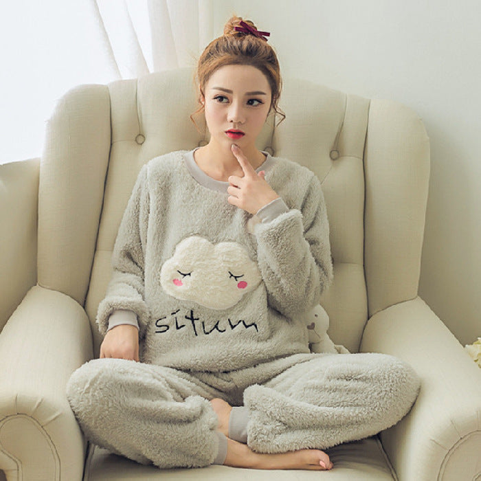 Women's Spring And Autumn Flannel Pajamas