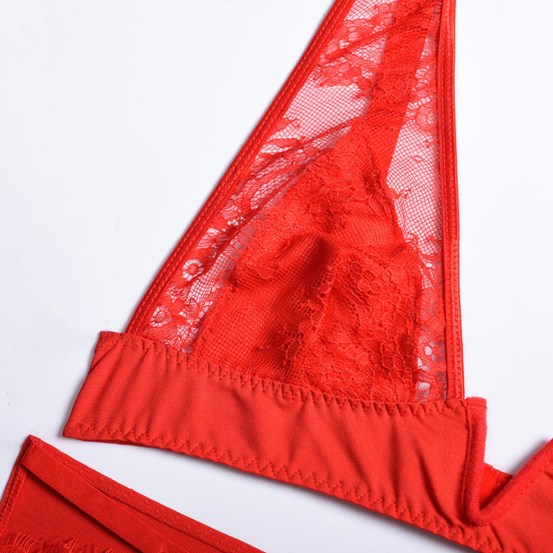 Summer Foreign Trade Women's Lace V-neck Sexy Underwear Suit