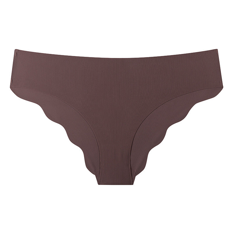 Seamless Ice Silk Underwear Clouds Ruffled Low Waist