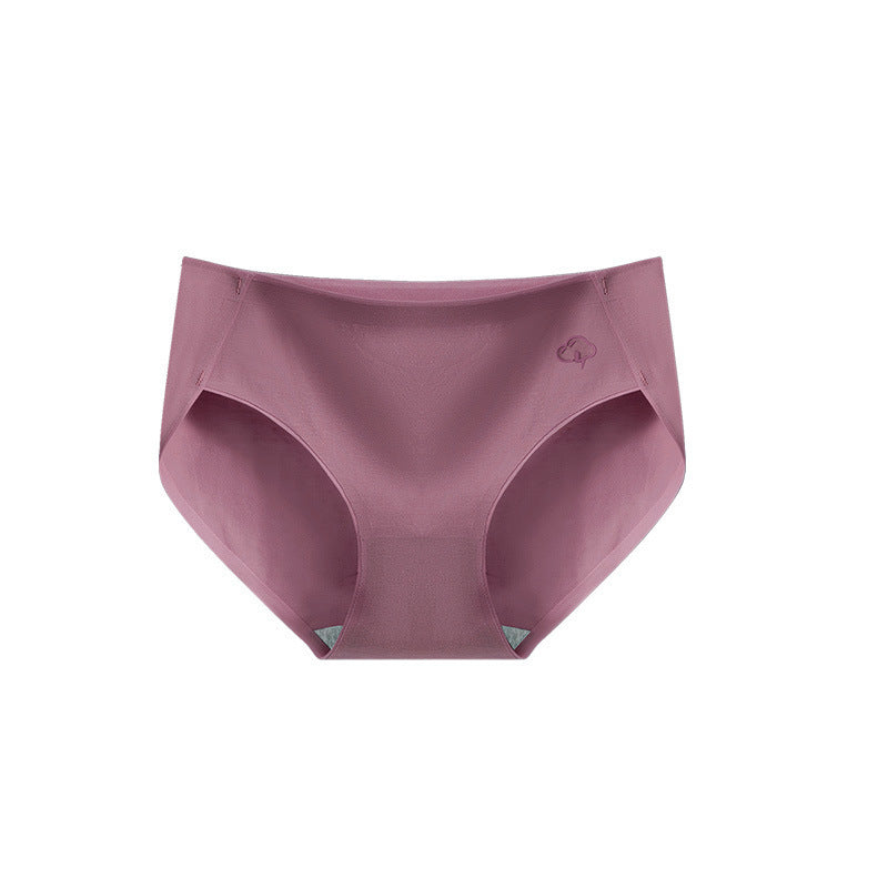 Women's Underwear One Piece Thin Seamless Cotton Antibacterial Mid-waist Briefs