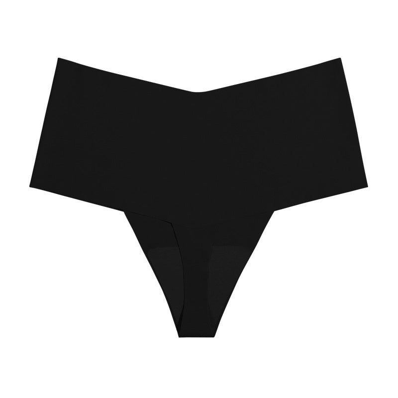 Women's High Waist Seamless Ice Silk T-shaped Cotton Crotch Underwear