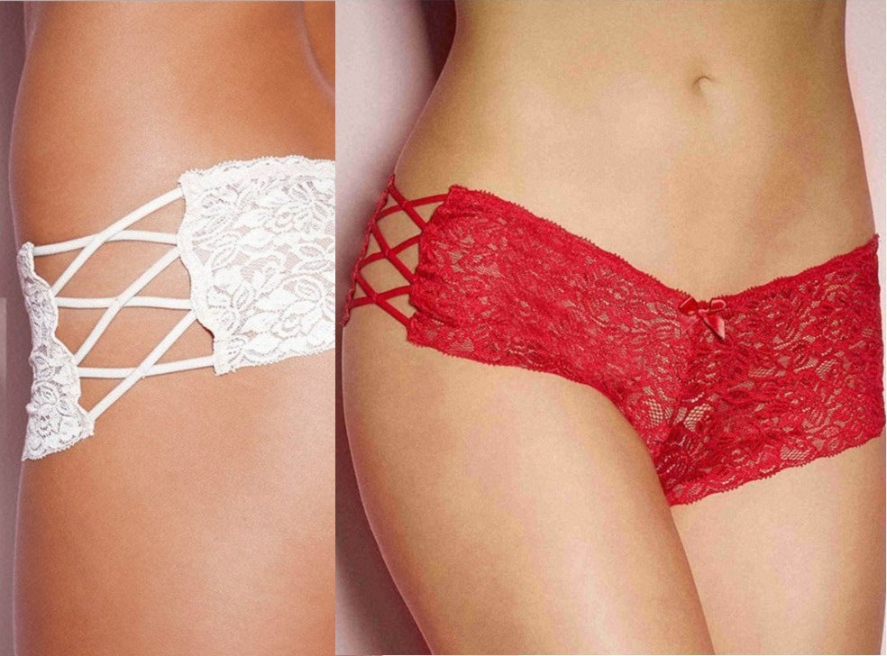 Lace Hollow Cross Sexy Underwear Boxer Briefs
