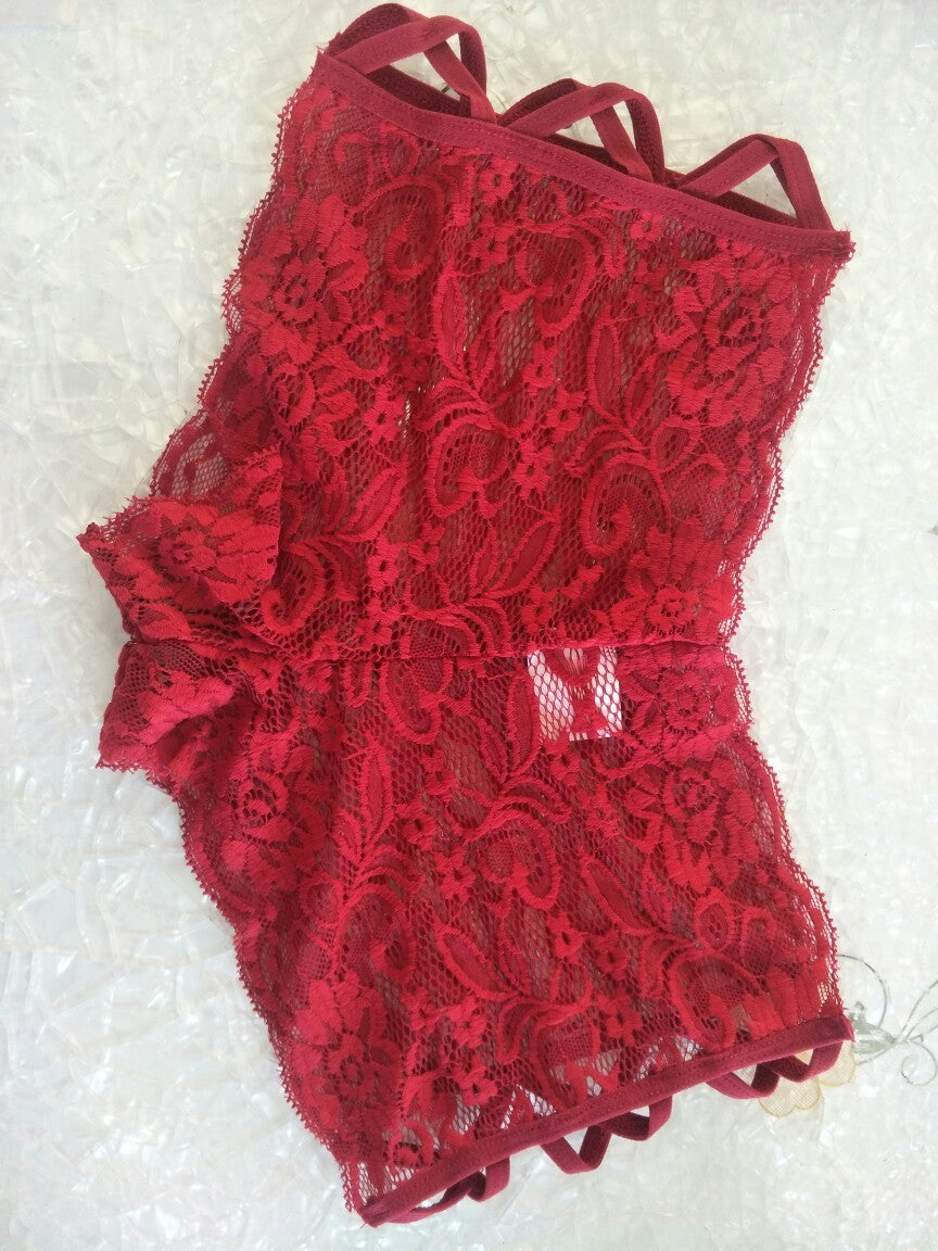 Lace Hollow Cross Sexy Underwear Boxer Briefs