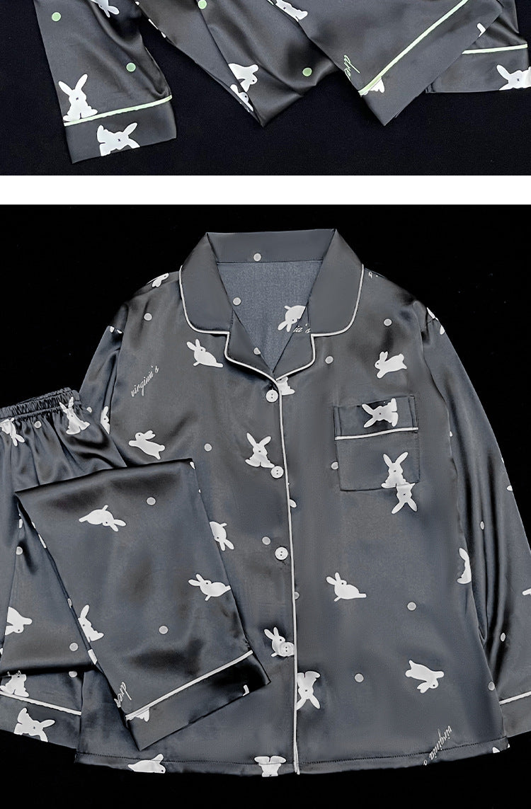Women's Korean-style Ins Cute Lapel Long-sleeved Pajamas