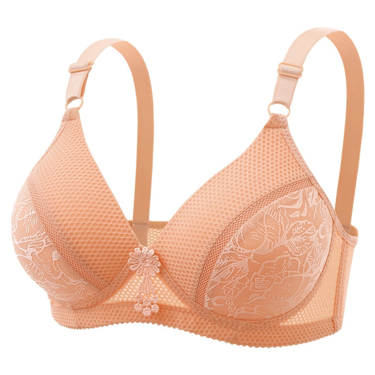 Women's Steel Wire Mesh Medium Cup Plus Size Push Up Underwear