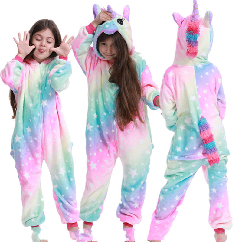 Flannel Cartoon One-piece Pajamas