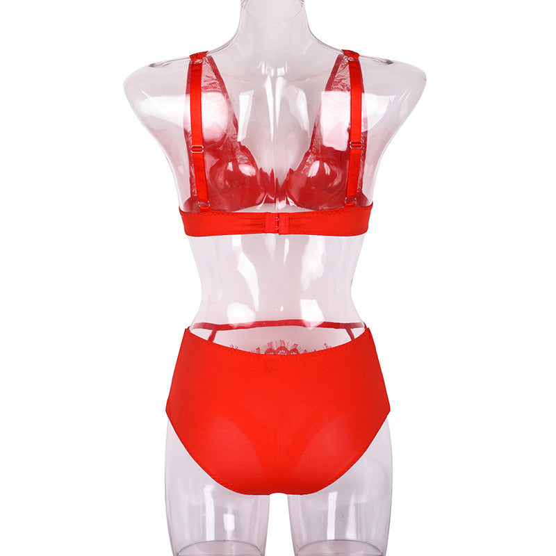 Summer Foreign Trade Women's Lace V-neck Sexy Underwear Suit