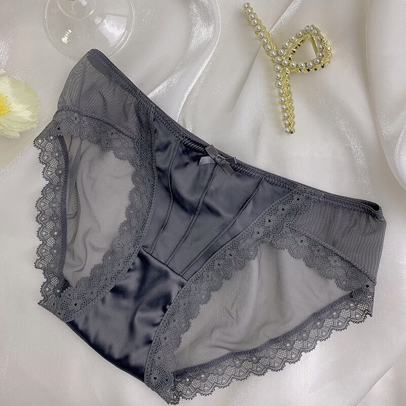 Vintage Satin Ice Silk Sexy Underwear Mesh Ladies