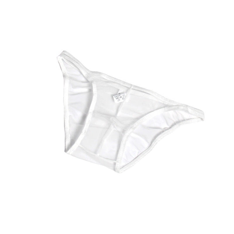 See Through Breathable Sexy Underwear Mesh Ultra-thin Solid Color Men's Briefs