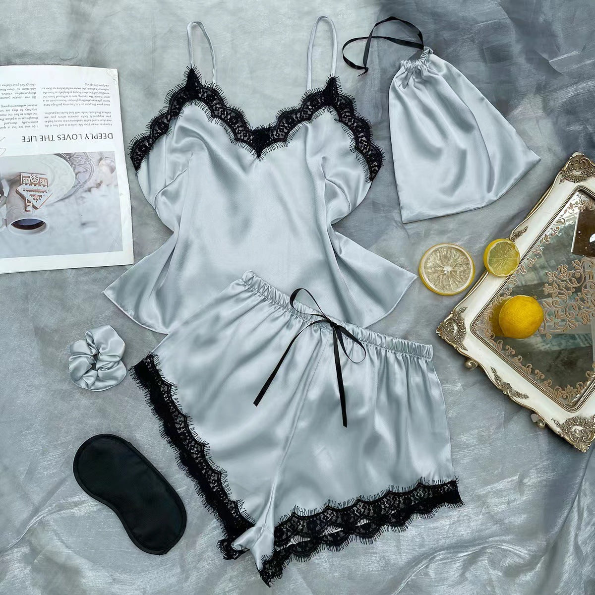 Women's Thin With Shoulder-straps Pajamas Can Be Twinset Outfit Homewear