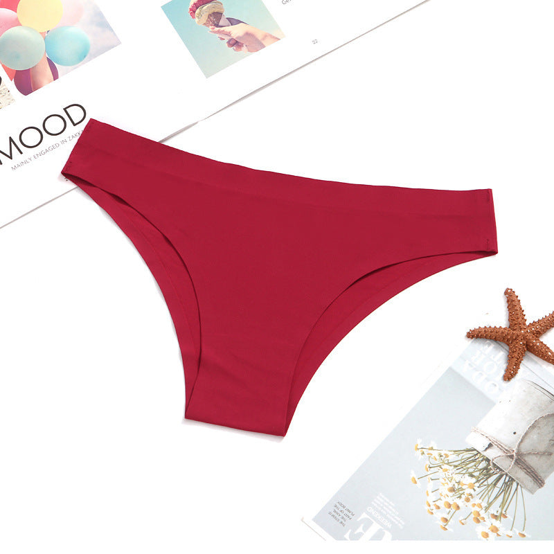 Pure Color Seamless Sexy Ladies Plus Size Briefs