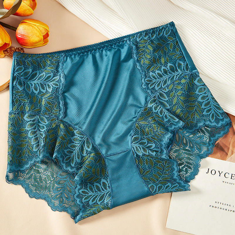 Lace Hollow Seamless Underwear Women's Antibacterial Breathable Cotton Crotch High Waist Hip Lift Briefs