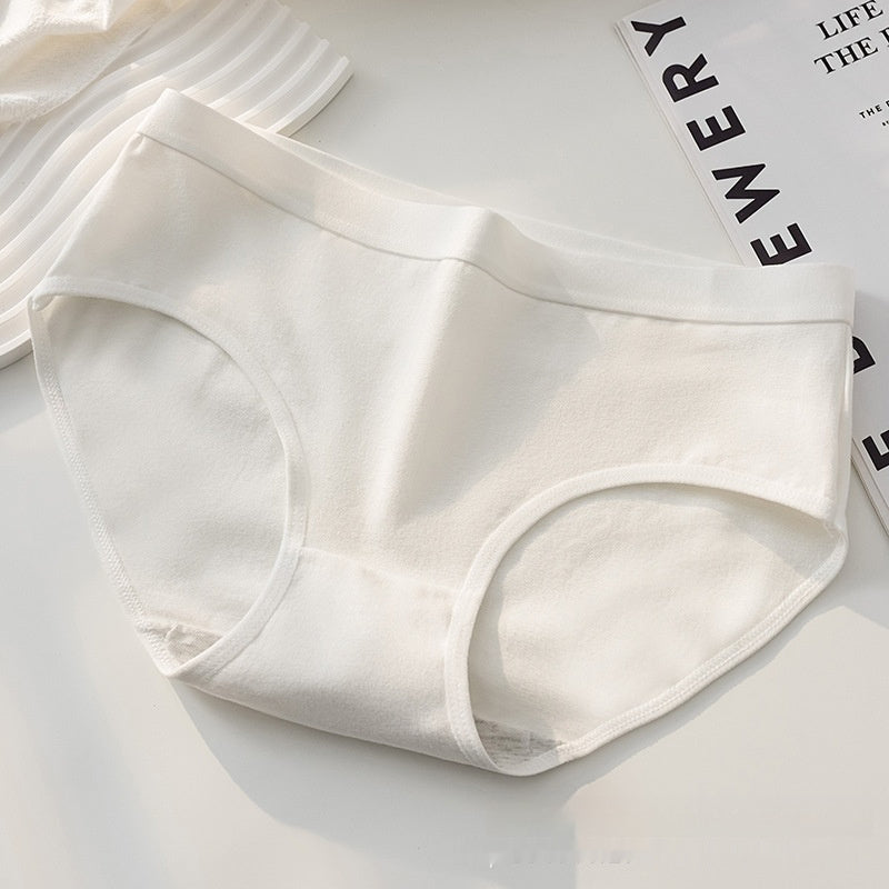 Women's Cotton Underwear Cotton Mid Waist Traceless Briefs Cotton