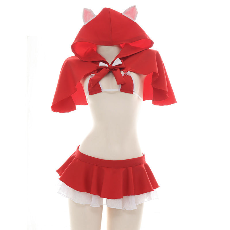 Red Uniform Cloak Suit Pajama Girl