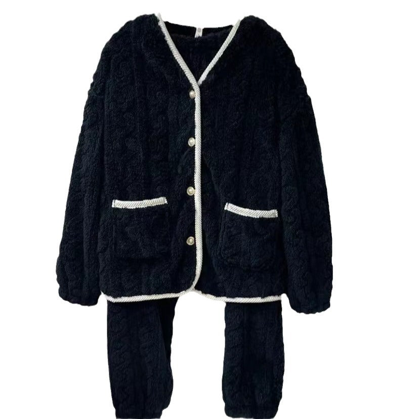Spring And Autumn Coral Fleece Pajama Set