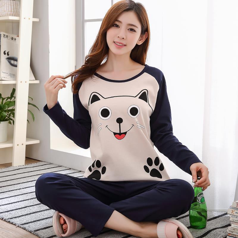 Women's long sleeve lovely pajamas home clothes