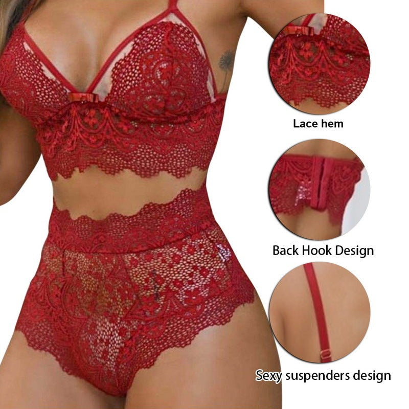 Women's Lace Trousers Sexy Temptation Three-point Suit