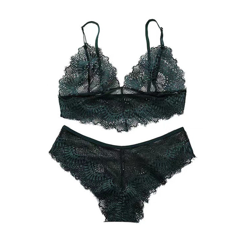 European And American Ultra-thin Big Chest And Small Lace Underwear Set