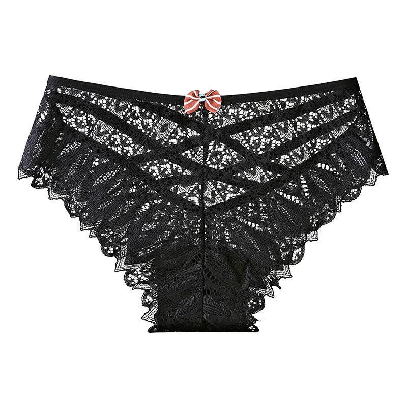 Women's Mid-waist Lace Butterfly Briefs