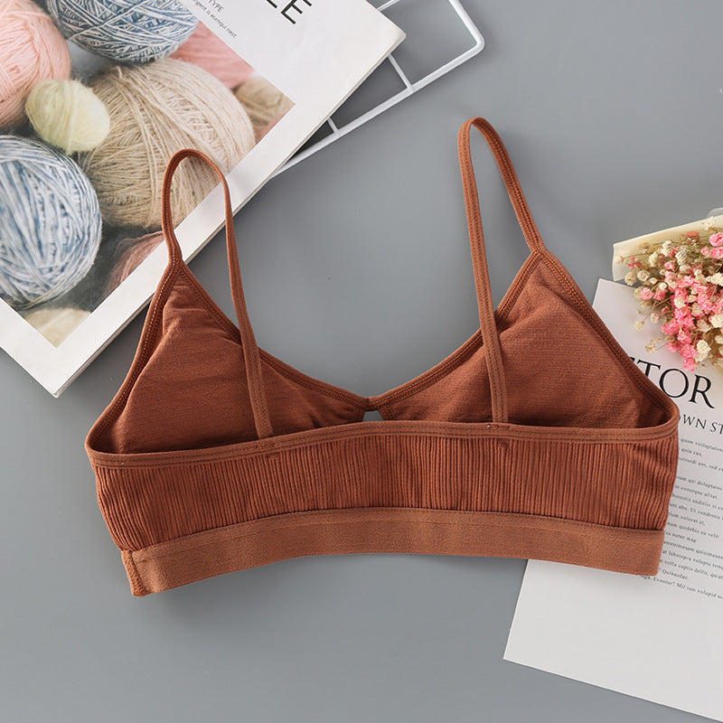 Thread cotton no steel ring bra hollow underwear