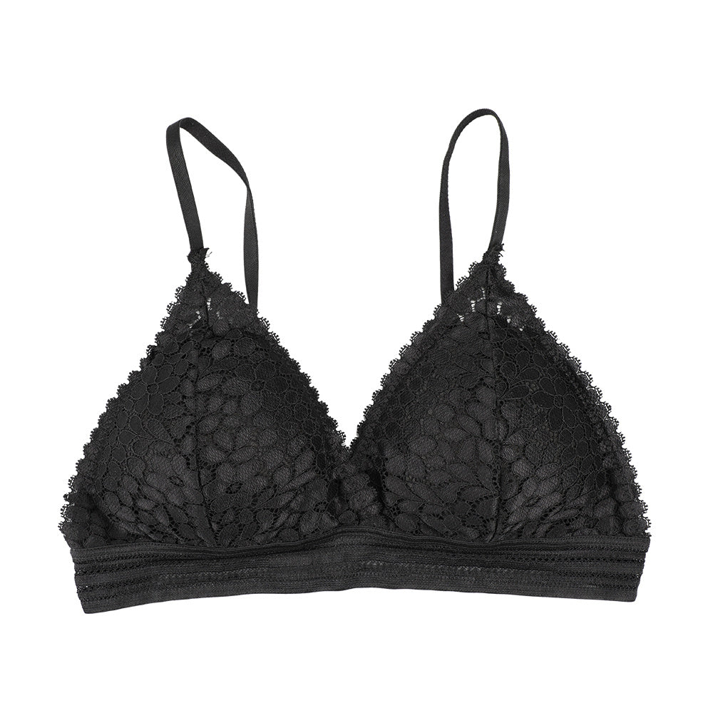 French underwear women's thin steel bra without steel ring flat chest