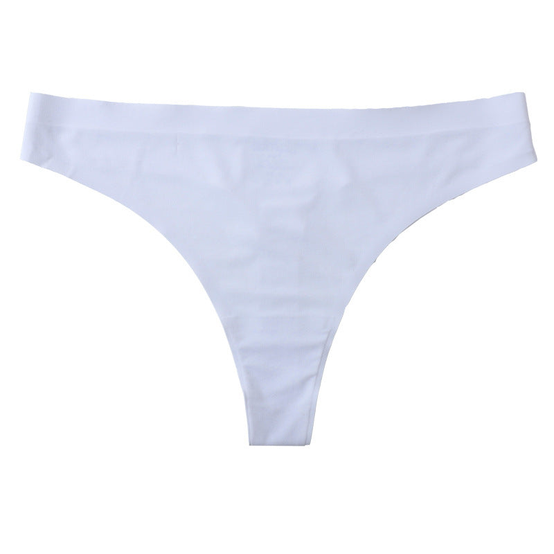 Women's Underwear Comfortable Low Waist T-shaped Panties Ice Silk Seamless Briefs
