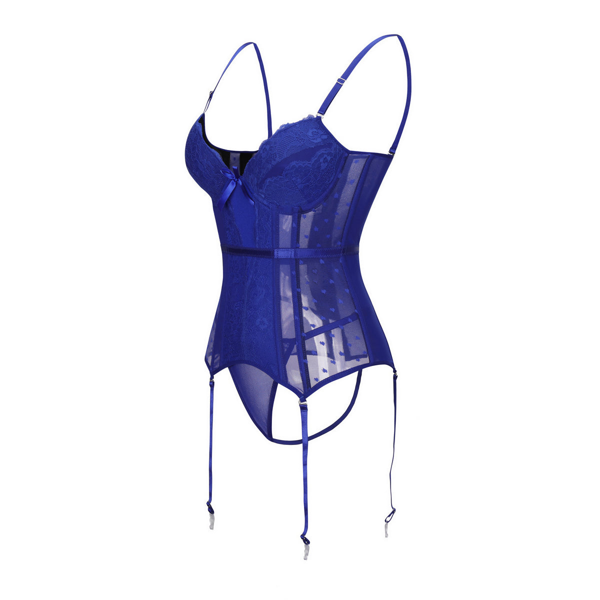 Large Size Satin Lace Stitching Tight-fitting Slimming Gather Suit