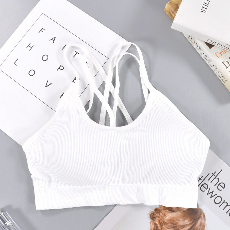 Threaded Seamless Cross Beautiful Back Tube Top Underwear